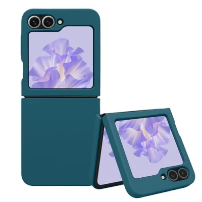 Abbildung von kwmobile Flip Soft Case kompatibel mit Samsung Galaxy Z Flip6 Hülle Silikon Cover für Foldable Handy Handyhülle in Petrol matt