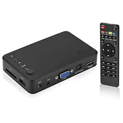 Abbildung von HDMI Multi Media Player, 1080P Full HD Digital Player Medienspieler mit Fernbedienung für RM RMVB AVI MOV, Unterstützt USB Stick SD MMC MS