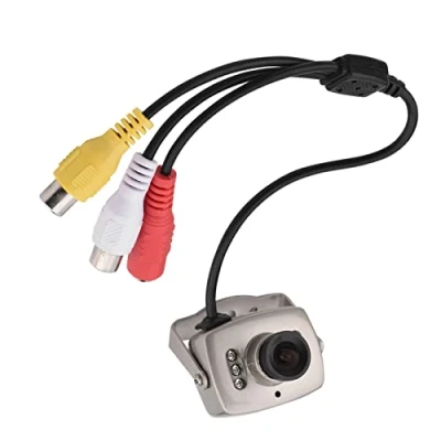 Abbildung von Yunseity Kamera, 3,6 Mm 6 LEDs Verkabelte CMOS Audio/Video CCTV Überwachungskamera, Micro Nachtsicht Digitalvideokamera Unterstützt PAL/NTSC(PAL System)