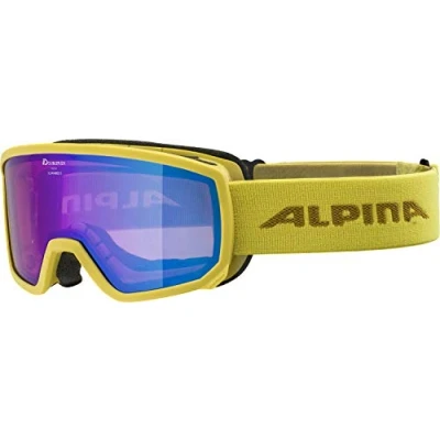 Abbildung von ALPINA SCARABEO S Q LITE Verspiegelte, Kontrastverstärkende OTG Skibrille Mit 100% UV Schutz Für Erwachsene, curry, One Size