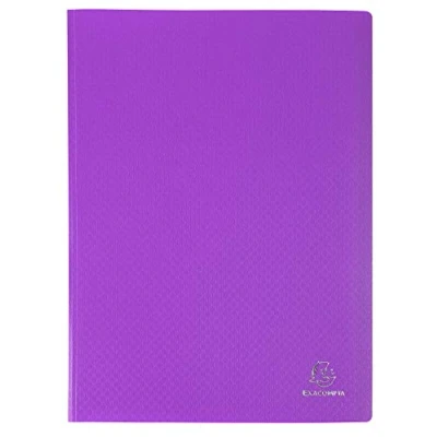 Abbildung von Exacompta 8866E Sichtmappe Opak PP blickdicht, 24 x 32 cm, für DIN A4, 60 Kristallhüllen, hohe Transparenz, 1 Stück, violett