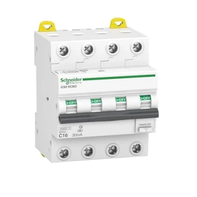 Abbildung von Schneider Electric A9D67416 FI/LS Schalter iC60N, 4P, 16A, C Char., 30mA, Typ A, 6kA