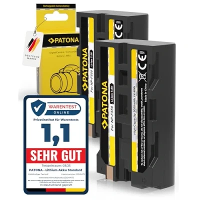 Abbildung von PATONA 2X Akku NP F550 Ersatz für Sony F330 F530 F730 F750 F930 F950 Batterie Kompatibel mit CCD RV100 RV200 SC55 TR12 TR18 TR200