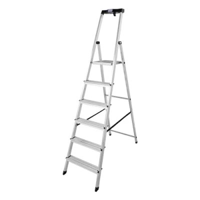 Abbildung von KRAUSE Stehleiter &quot;Safety&quot;, Aluminium, 1x6 Stufen, Arbeitshöhe ca. 325 cm