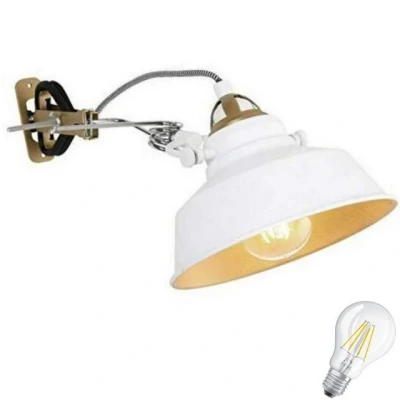 Abbildung von Lichthandel Hoch LED Klemmleuchte Klemmlampe E27 Vintage Leselampe Bett incl. LED, wechselbar, 4 Watt inklusive, 3000K, klemmbar, dreh , neig und schwenkbar