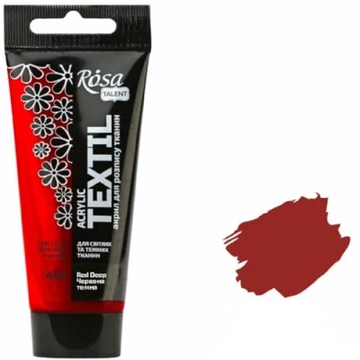 Abbildung von Krevo Art Stoffmalfarben Stofffarben Waschfest Textilfarbe dunkelrot Acrylfarbe Wasserbasis 60ml Tube waschmaschinenfest zum Fixieren Deckend für helle und dunkle Stoffe