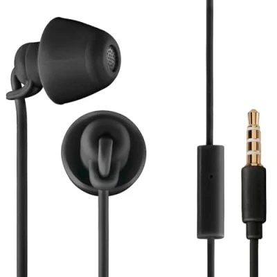 Abbildung von Thomson In Ear Kopfhörer mit Kabel und Geräuschunterdrückung, Mikrofon Schwarz (Geräuschisolierung, Leichtes Headset, 3,5 mm Klinkenstecker)