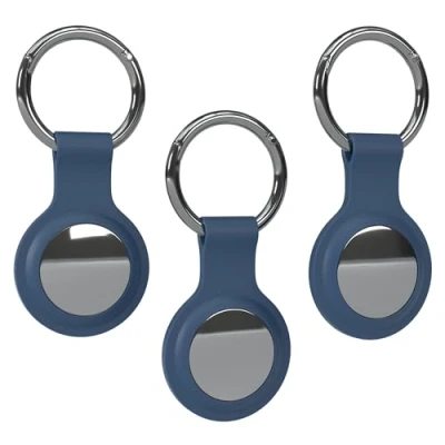 Abbildung von EAZY CASE 3er Set Schlüsselanhänger für AirTag Anhänger Hülle Silikon Blau AirTags Schutzhülle Air Tracker mit Schlüsselring geeignet auch als Tag Katze Hund Kind