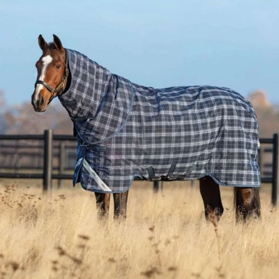 Abbildung von Rhino by Horseware Plus Turnout Lite Navy Check/Indigo 140/191
