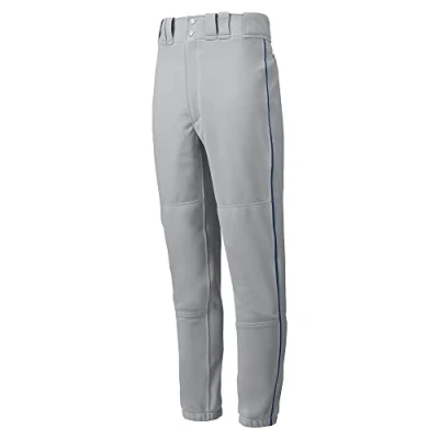Abbildung von Mizuno Premier Herren Baseballhose, paspeliert, Herren, 350148.9151.08.XXL, Grau/Marineblau, XX Large