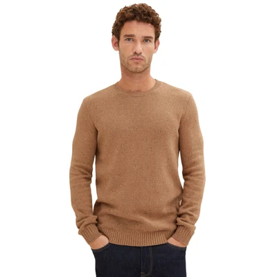 Abbildung von TOM Tailor Strickpullover, Herren, Größe: XXL, Camel melange knitted neps