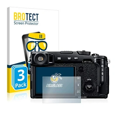 Abbildung von BROTECT Schutzglas für Fujifilm X Pro2 (3 Stück) Schutzfolie Panzer Folie Glas [Extrem Kratzfest 9H, Anti Fingerprint, Ultra Transparent]