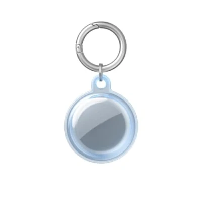 Abbildung von Msagkah wasserdichte Hülle für Apple AirTag, Vollschutzhülle mit Schlüsselring, Wasserfest Halterung Schlüsselanhänger AirTag (transparentes Blau)