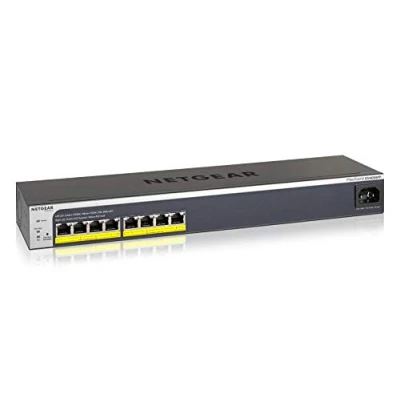 Abbildung von NETGEAR GS408EPP 8 Port Gigabit Ethernet LAN PoE Switch Plus (mit 8x PoE+ 124W, Easy Mount System für flexible Anbringung, 19 Zoll Rack Montage, ProSAFE Lifetime Garantie)