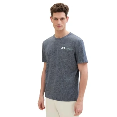 Abbildung von TOM Tailor IN Optik Tshirt print, Herren, Größe: XL, Navy grindle structure