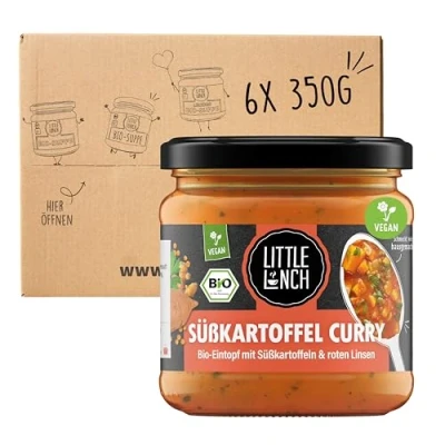 Abbildung von Little Lunch Bio Süßkartoffel Curry, 100 Prozent Qualität, Vegan, Ohne zugesetzten Zucker, Laktosefrei, Keine künstlichen Zusätze, Geschmacksverstärker, 6 x 350g