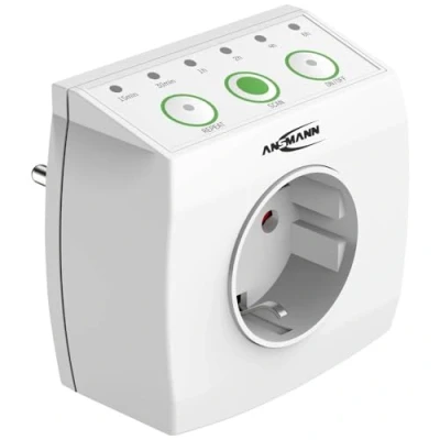 Abbildung von ANSMANN Energiesparsteckdose AES1.3 Zeitgesteuerte Timer Steckdose zur Reduzierung von Standby Stromverbrauch, Maximale Leistung 3680W/16A, Einfache Bedienung