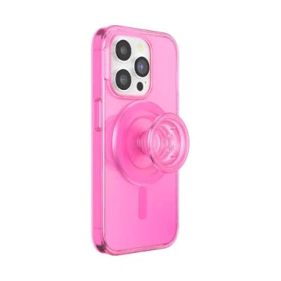 Abbildung von PopSockets iPhone 15 Pro Hülle mit Handygriff und Slide kompatibel MagSafe, Handyhülle für Pro, kabellos aufladbar Baeby Pink