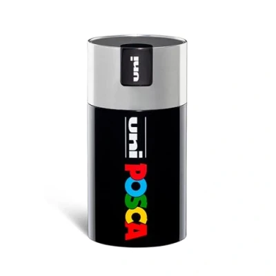 Abbildung von Posca UniPosca Komplett Set mit 18 sortierten Acrylstiften, mittlere Spitze 2,5 mm, Farben für Kinder und Künstler Uni gültig wie Stofffarben, Holz andere, in Geschenkbox Silber