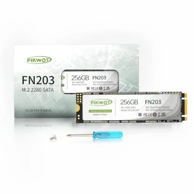 Abbildung von Fikwot FN203 256GB M.2 SATA SSD SLC Cache 3D NAND TLC III 6Gb/s 2280 NGFF Internal Solid State Drive, Bis zu 550MB/s, Kompatibel mit Ultrabooks, Tablet Computern und Mini PCs