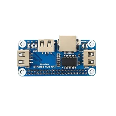 Abbildung von Waveshare Ethernet/USB HUB HAT for Raspberry Pi Stable Wired Ethernet Connection with 1x RJ45 Port and 3X USB Ports Compatible USB2.0/1.1 Fits The Zero/Zero W/Zero WH