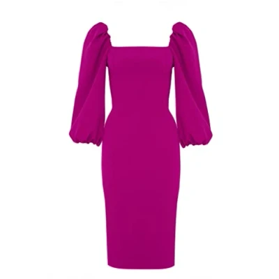 Abbildung von Swing Fashion Women&#039;s Giselle Fuchsia Bleistiftkleid Damen Etuikleider Festliches Abendkleid Partykleid Cocktailkleider Sexy Tailliertes Enges Kleid 34 (XS)