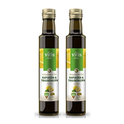 Abbildung von VITIS Vital Raps &amp; Traubenkernöl &quot;Zitrone&quot;, kaltgepresst, 2er Pack (2 x 250 ml)
