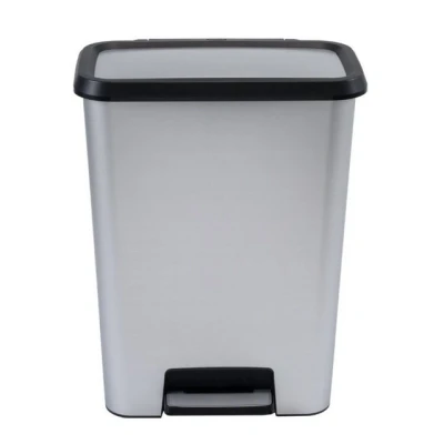 Abbildung von Curver Mülleimer, Compatta 50l Tret Abfalleimer inox