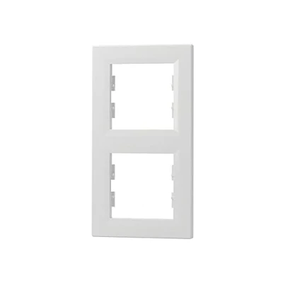 Abbildung von Schneider Electric Asfora EPH5810221D 2 Fach Rahmen für Schalter und Steckdose, Vertikal, weiß