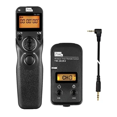 Abbildung von Pixel Kabellose Digitalkamera Fernbedienung TW283 E3 Intervallometer Auslöser Timer kompatibel mit Canon EOSR R6 90D 250D 200D; Olympus EM1X EM1 III EM5 Fuji XT3 XT4 XT30