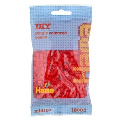 Abbildung von Hama Midiperlen 1000St transp. Rot