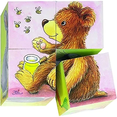 Abbildung von Würfelpuzzle Tierkinder