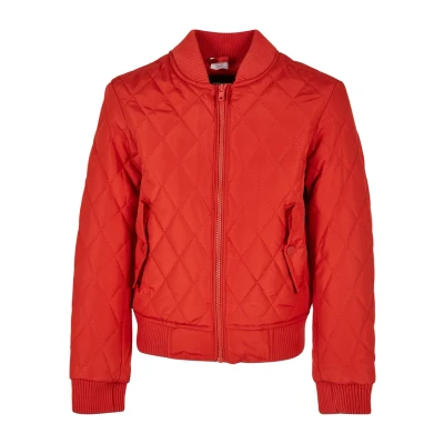 Abbildung von Urban Classics Kinder Girls Diamond Quilt Bomberjacke für Kinder, Größe: 134/140, Hugered