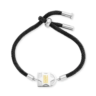 Abbildung von Herzengel Kinderarmband Jungen Edelstahl mit Emaille Sheriff