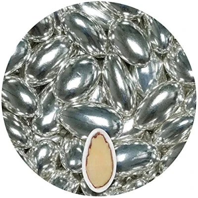 Abbildung von EinsSein 0,5kg Hochzeitsmandeln Nobile silber metalic glanz Mandeln Hochzeit Zuckermandeln Bonboniere Confetti Badem sekeri Gastgeschenk Zucker Taufmandeln Candy Bar Süssigkeiten Schokolinsen
