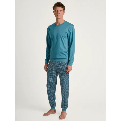 Abbildung von Calida Streamline BÜNDCHEN SET Nachtwäsche Set, Herren, Größe: Large, Storm blue