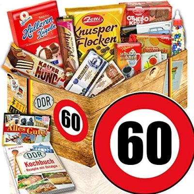 Abbildung von Suessigkeiten Korb Ostalgie Geschenk Set L Geburtstag 60 Idee Mutti