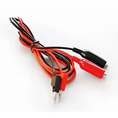 Abbildung von PeakTech 7035 Krokodilklemmen Messleitungen für Multimeter und Labornetzgeräte, 110cm Prüfleitungen mit Bananensteckern als Zubehör Messgeräte, 4mm Messkabel Laborstecker 5A, P