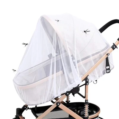 Abbildung von GeekerChip Universal Insektenschutz,Insektenschutz für Kinderwagen,Moskitonetz Kinderwagen,mit Gummizug,Reißfest und Waschbar,Fliegennetz Buggy Schutz vor Wespen Stechmücken(Weiß)