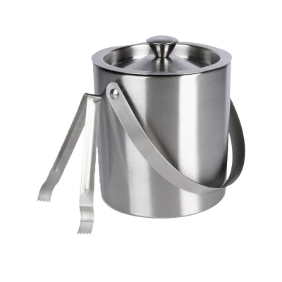Abbildung von Koopman Eiseimer Silber, Eiswürfelbehälter, mit Zange, Edelstahl