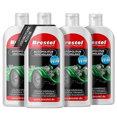 Abbildung von Autopolitur Hochglanz 4x 500ml Politur Auto mit Langzeitschutz, Polierpaste intensivem Glanz, Poliermittel für makellosen Fahrzeugglanz, Pflege &amp; Lackpolitur Carnaubawachs