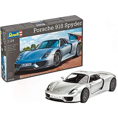 Abbildung von Revell Modellbausatz Auto 1:24 Porsche 918 Spyder im Maßstab 1:24, Level 4, originalgetreue Nachbildung mit vielen Details, 07026, 120 Jahr(e)