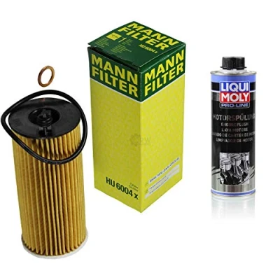 Abbildung von MANN FILTER Ölfilter HU 6004 x + 2427 Pro Line Motorspülung