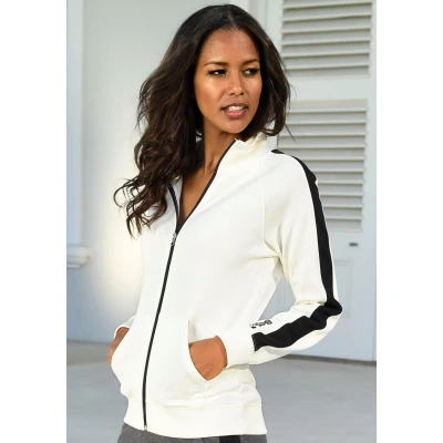Abbildung von Bench Sweatjacke ecruschwarz, Damen, Größe: 48/50, Ecru schwarz