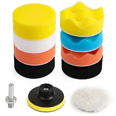 Abbildung von Kshineni 80mm Polierschwämme Pads, 11tlg Polierpad Schwämme Polieraufsatz Akkuschrauber Auto Set für Exzenter Poliermaschine Schleifmaschine zum Polieren,Schleifen,Wachsen