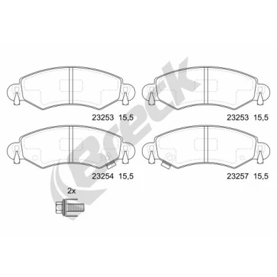 Abbildung von BRECK 23253 00 702 10 Bremsbelagsatz mit akustischer Verschleißwarnung Zubehör SUZUKI: IGNIS 2, Wagon R+ II Schrägheck, R III Schrägheck