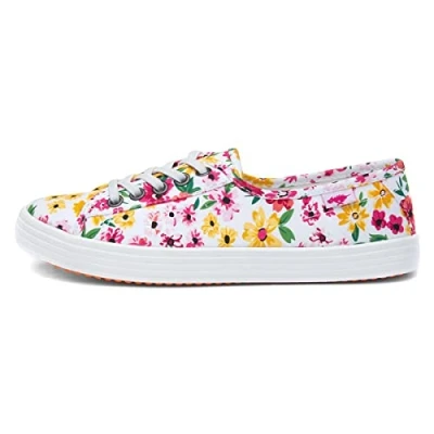 Abbildung von Rocket Dog Damen Chow Sneaker, Weiß/Blumen, 41 EU
