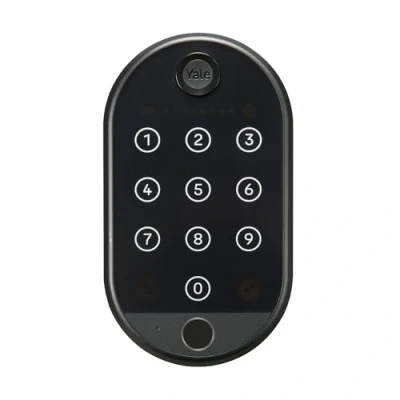 Abbildung von Yale DOORMAN Linus L2, Intelligentes Türschloss für ovales Schloss, schlüssellos, Schwarz, mit Bluetooth 5.3 und WI FI 2.4 5GHz. Android, iOS, Lithium Batterie