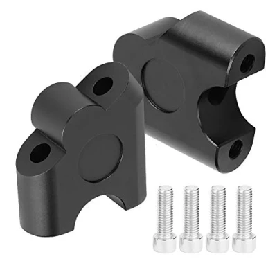 Abbildung von Lenker Riser, 22mm Universal Motorrad Riser Lenkerklemme Zurück Move Mount Adapter(Schwarz)