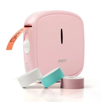 Abbildung von prt Qutie Bluetooth Beschriftungsgerät Selbstklebend USB Wiederaufladbar Etikettendrucker Tragbarer Mini Ettiketiergerät Labeldrucker für Zuhause, Büro, Datum 3 Rollen